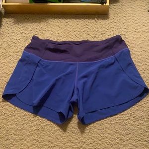 Blue lulu lemon - run times shorts size 6